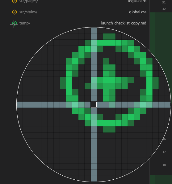 Canvas-rendered icon with noisy edges and misaligned pixels